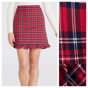 Draper James Red Plaid Mini Skirt